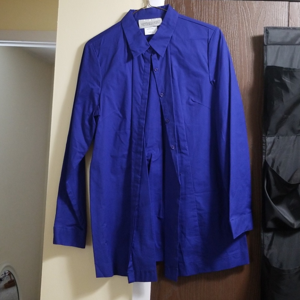 Royal blue maternity blouse
